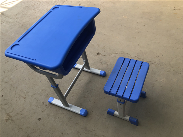 ABS深藍色單人課桌椅