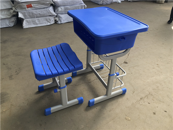 ABS深藍色單人課桌椅